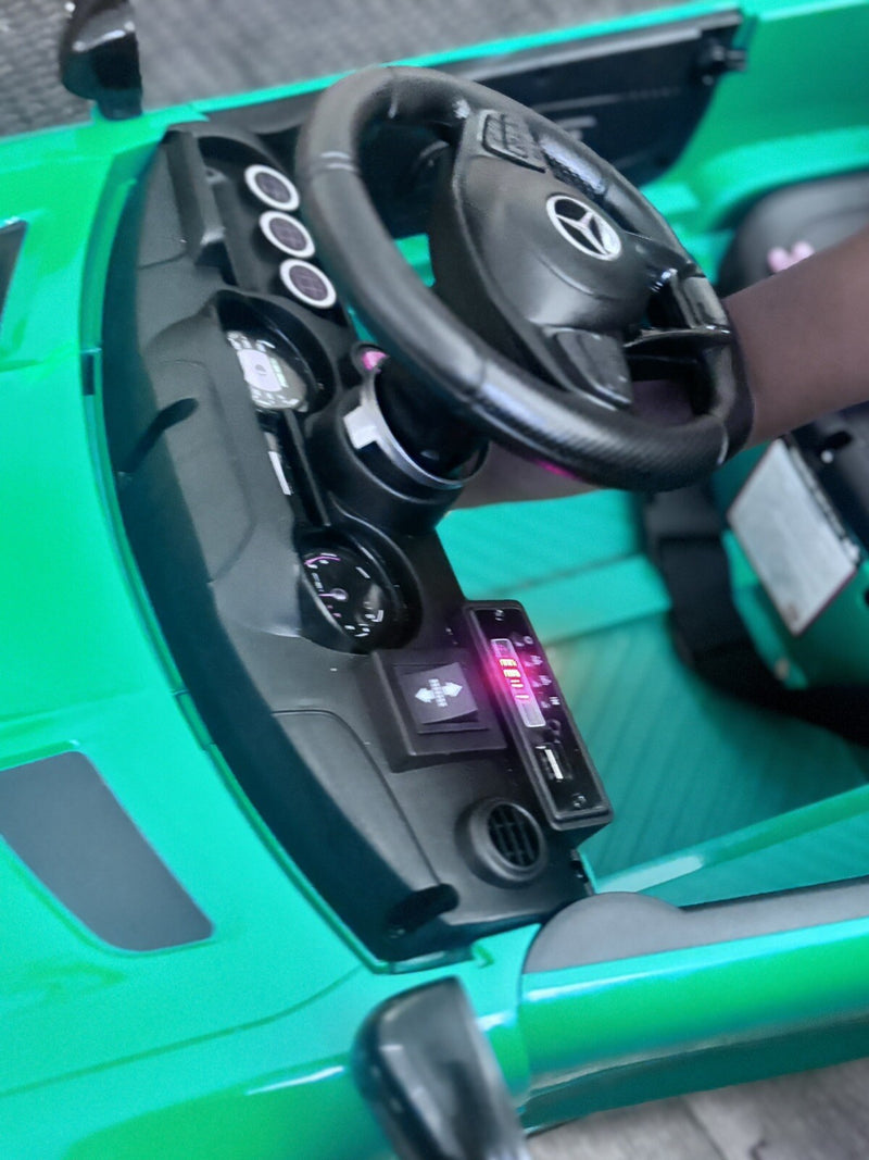 Electric Battery-Powered Kids Ride-On Car Mercedes AMG GT R with Music - Red Magic Cars 10