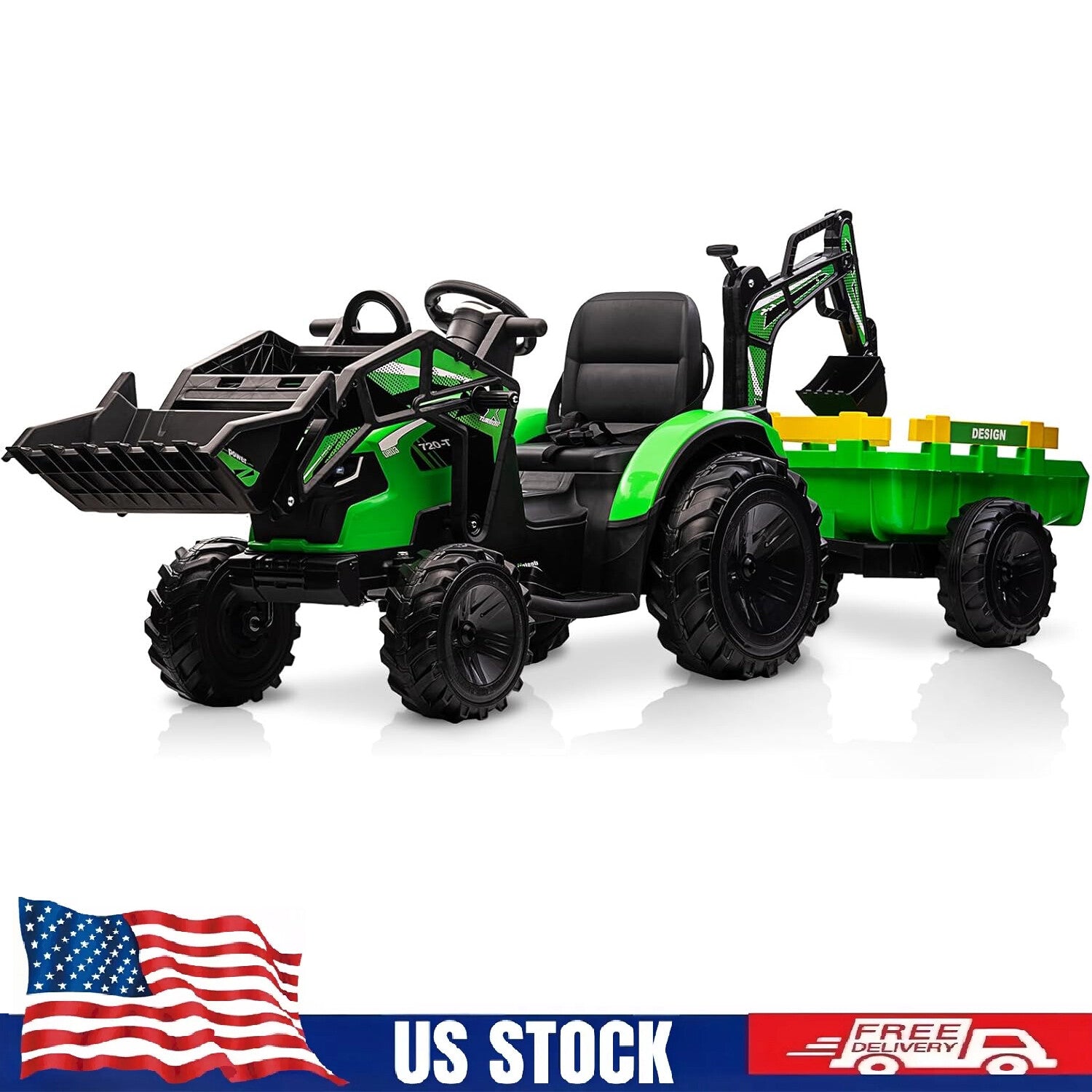 Toy Riding Bulldozer 24V Electric Ride-On Excavator and Bulldozer Toy Vehicle with Remote C