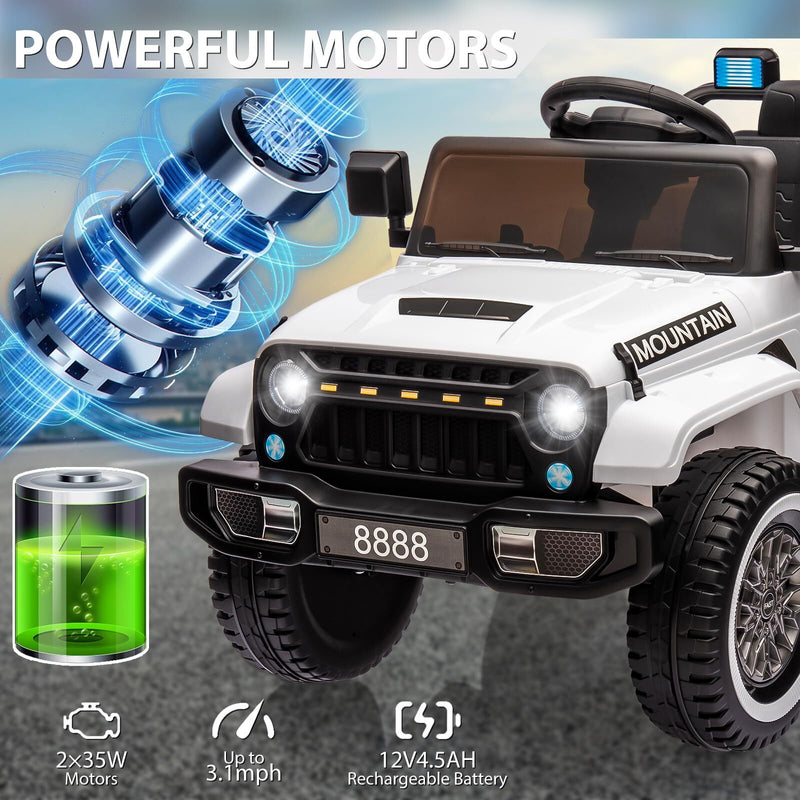 12V Battery-Powered Electric Ride-On Truck for Kids with Remote Control and LED Lights Magic Cars 4