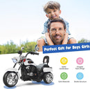 Electric White Chopper Motorcycle for Kids, 6V Powered Magic Cars 3