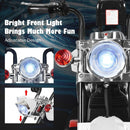 Electric White Chopper Motorcycle for Kids, 6V Powered Magic Cars 7