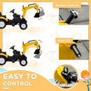 Kids Ride-On Excavator Truck Toy with Pedal, Horn, and Detachable Trailer Magic Cars 3