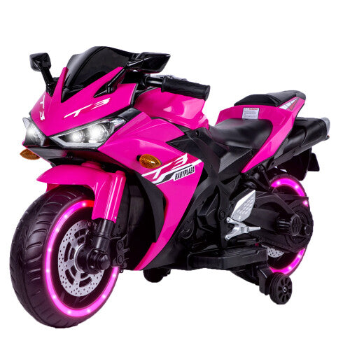 12V Pink Kids Electric Ride-On Dirt Bike with Training Wheels Magic Cars Variant 0