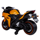 12V Orange Electric Ride-On Dirt Bike with Training Wheels for Kids Magic Cars 4