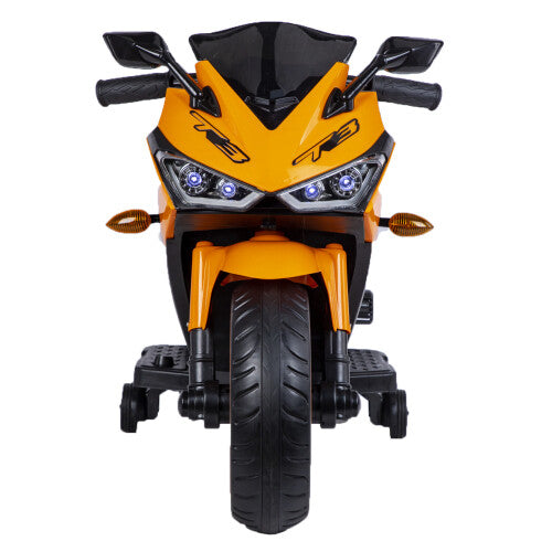 12V Orange Electric Ride-On Dirt Bike with Training Wheels for Kids Magic Cars 5