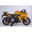 12V Orange Electric Ride-On Dirt Bike with Training Wheels for Kids Magic Cars 7