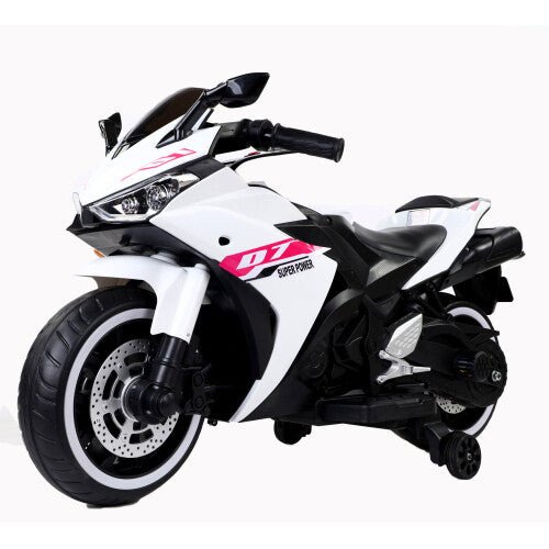 12V Electric Ride-On Dirt Bike for Kids with Training Wheels and Music Magic Cars 4