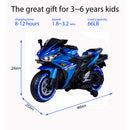 12V Blue Electric Ride-On Dirt Bike for Kids with Training Wheels Magic Cars 1