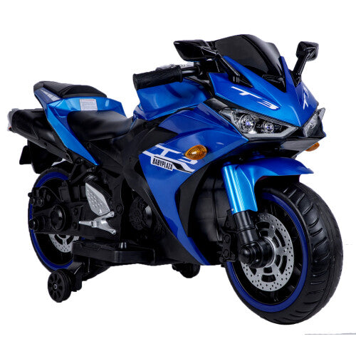 12V Electric Kids Ride-On Dirt Bike with Training Wheels Blue Magic Cars 2