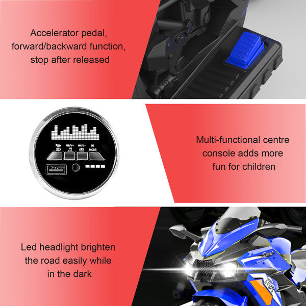 12V Kids Electric Ride On Dirt Bike with Training Wheels, Lights, and Music Magic Cars 14