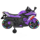 12V Purple Kids Electric Ride-On Dirt Bike with Training Wheels and Music Magic Cars 4
