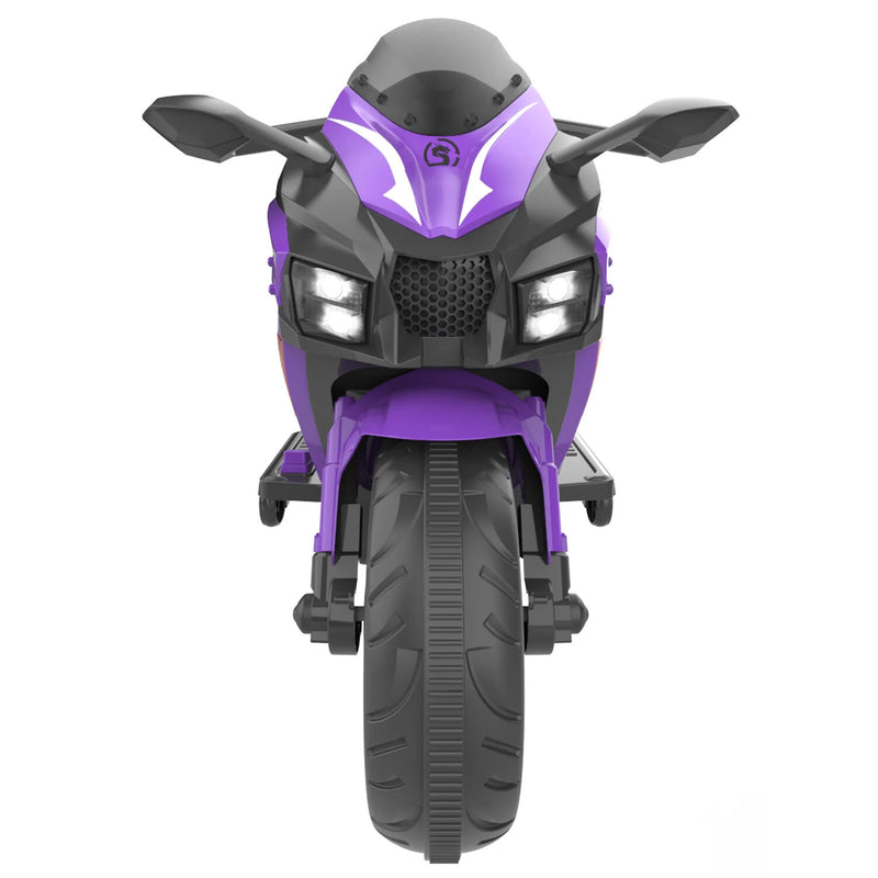 12V Purple Kids Electric Ride-On Dirt Bike with Training Wheels and Music Magic Cars 5