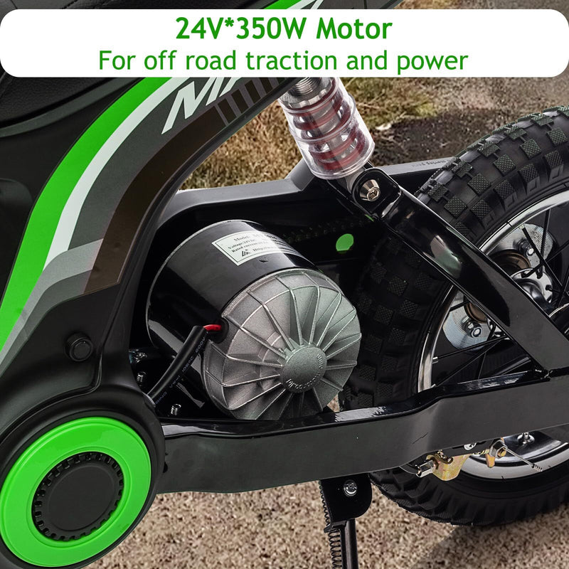 Kids Ride-On Electric Dirt Bike 350W Motor 24V Battery Up to 14.29 MPH Magic Cars 4