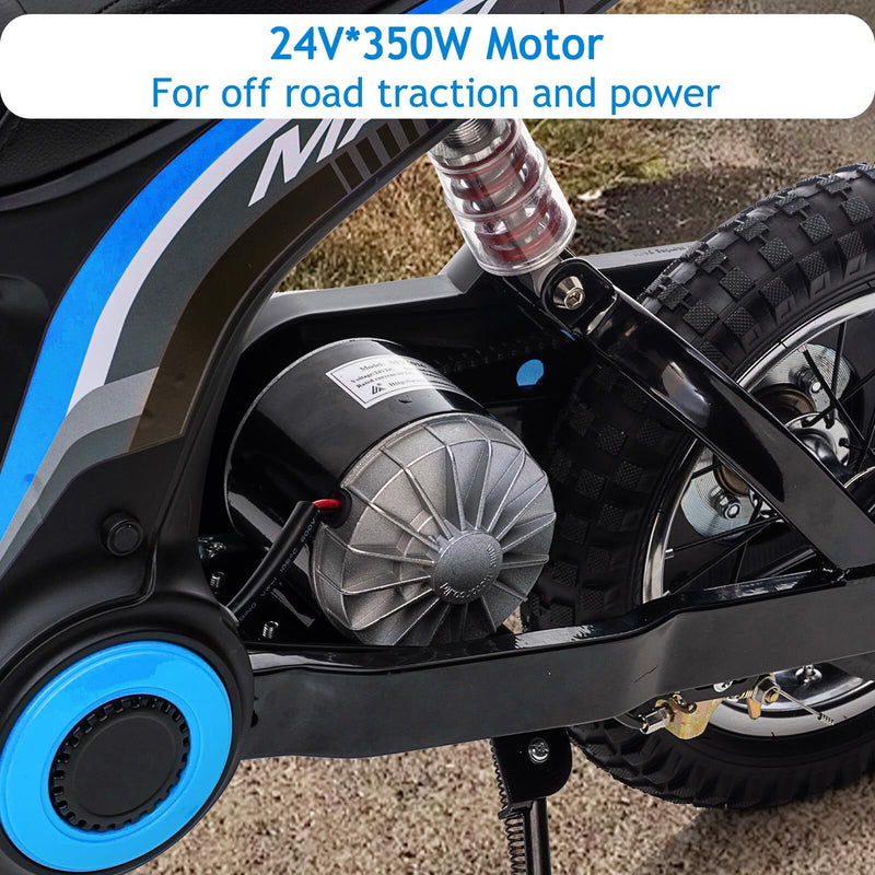 Kids Ride-On Electric Dirt Bike 350W Motor 24V Battery Up to 14.29 MPH Magic Cars 6
