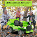 Electric Green Ride-On Dump Truck with Functional Dump Bed for Kids Magic Cars 4
