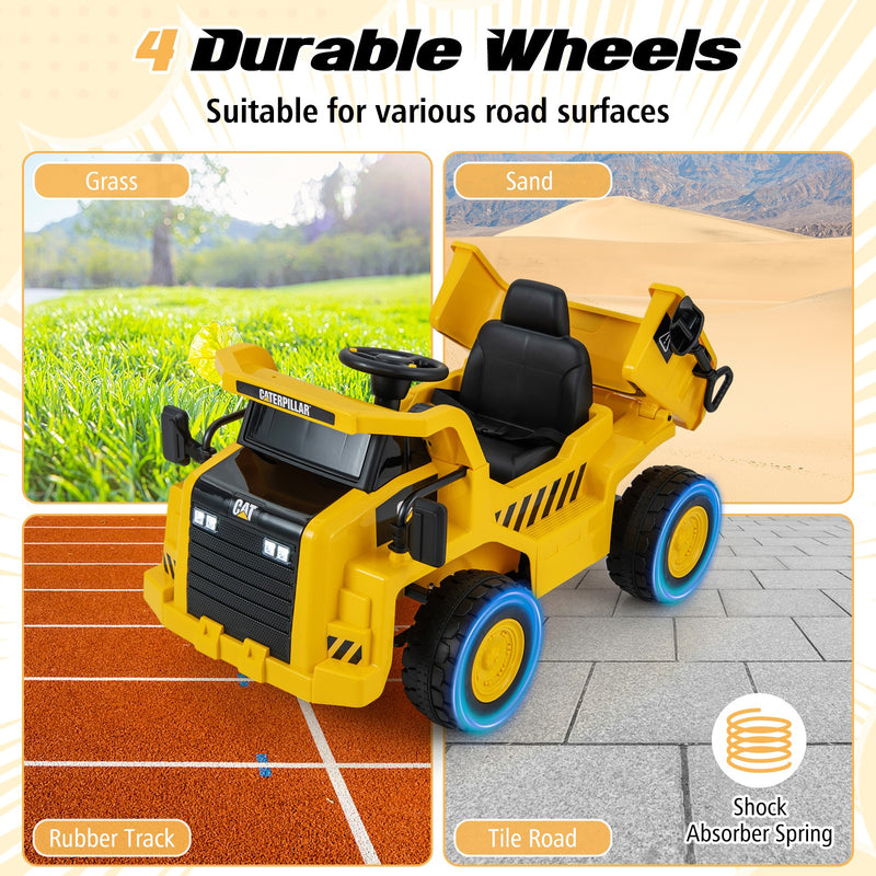 Kids Ride-On Dump Truck with 2.4G Remote Control, Working Megaphone, and Sand Shovel Magic Cars 5