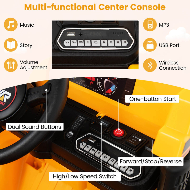 Kids Ride-On Dump Truck with Wireless Connection, Music, LED Lights, and Soft Start Magic Cars 8