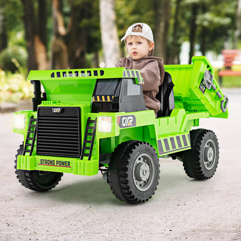 Kids Ride-On Dump Truck with Wireless Connection, Music, LED Lights, and Soft Start Magic Cars 2