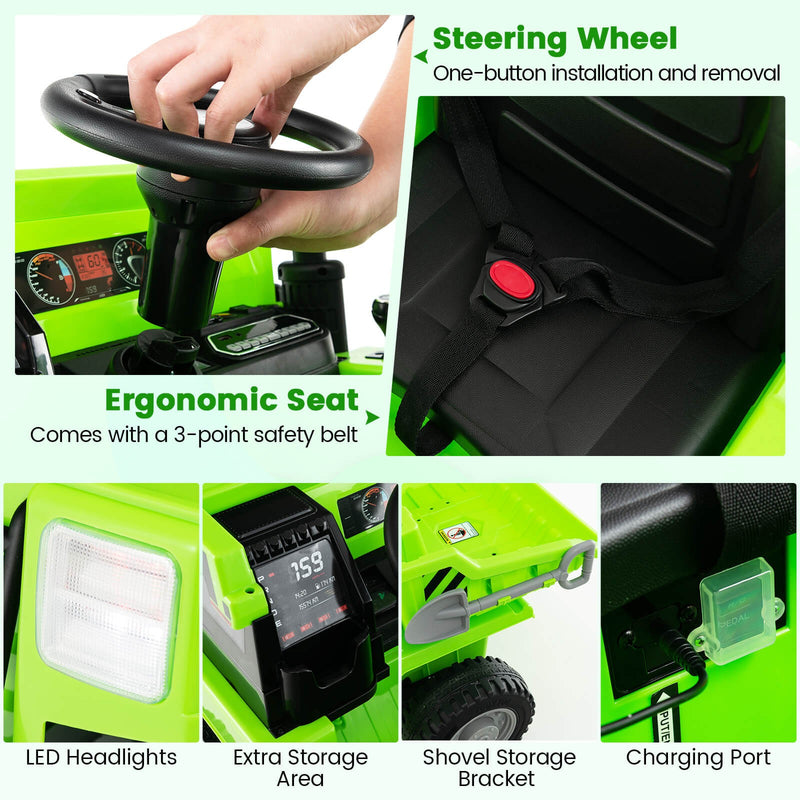 Kids Ride-On Dump Truck with Wireless Connection, Music, LED Lights, and Soft Start Magic Cars 7