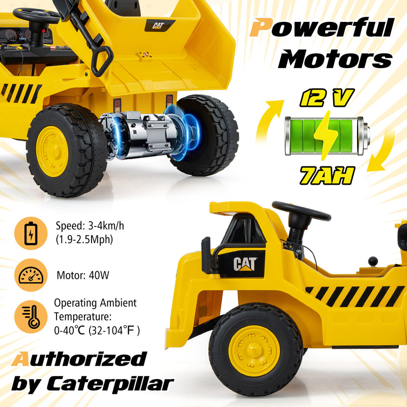 Kids Ride-On Dump Truck with Working Megaphone Sand Shovel and 2.4G Remote Control Magic Cars 7