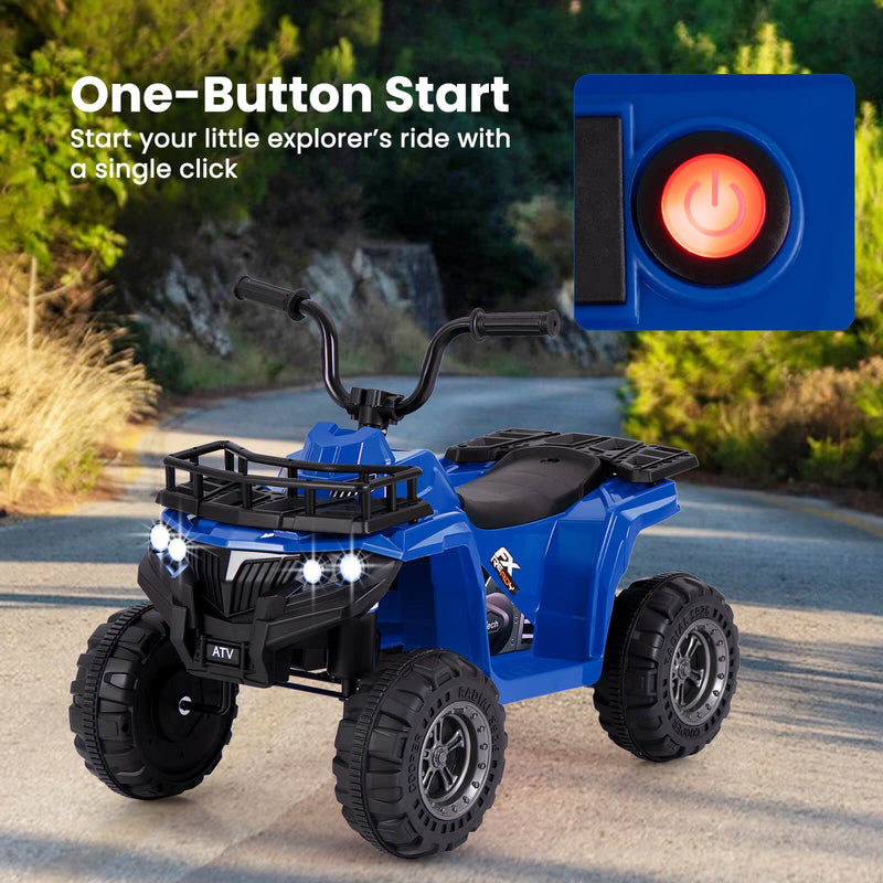 Kids Electric 6V Ride-On ATV 4-Wheeler Quad Car with One-Button Start and Tread Tires Magic Cars 3
