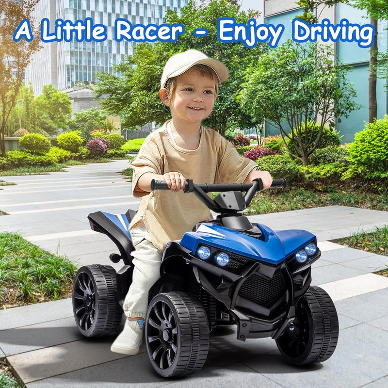 Kids Electric Ride-On Off-Road ATV Quad Car 6V Battery Powered Blue, Supports 55 lbs Magic Cars 2
