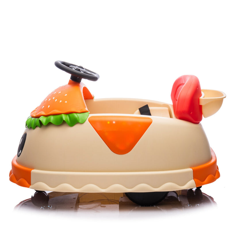 Kids Electric Ride-On Bumper Car with Parental Control and Hamburger Design Magic Cars 11
