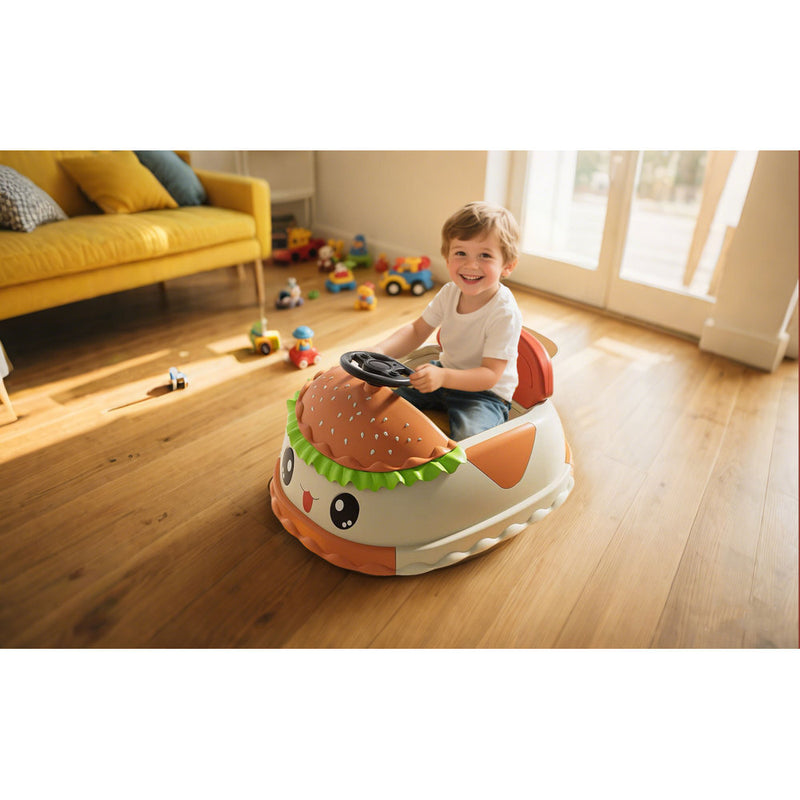 Kids Electric Ride-On Bumper Car with Parental Control and Hamburger Design Magic Cars 22