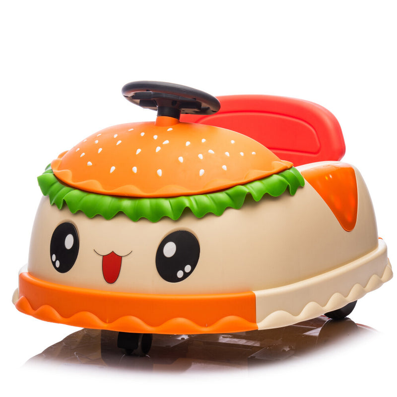 Kids Electric Ride-On Bumper Car with Parental Control and Hamburger Design Magic Cars 3