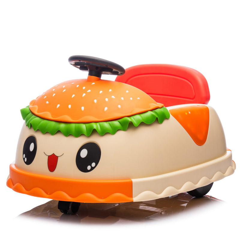 Kids Electric Ride-On Bumper Car with Parental Control and Hamburger Design Magic Cars 4