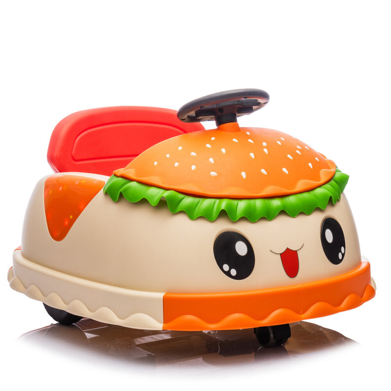 Kids Electric Ride-On Bumper Car with Parental Control and Hamburger Design Magic Cars 8