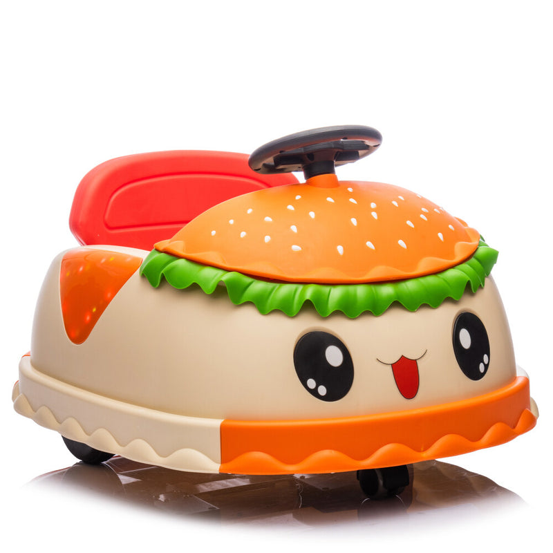 Kids Electric Ride-On Bumper Car with Parental Control and Hamburger Design Magic Cars 9
