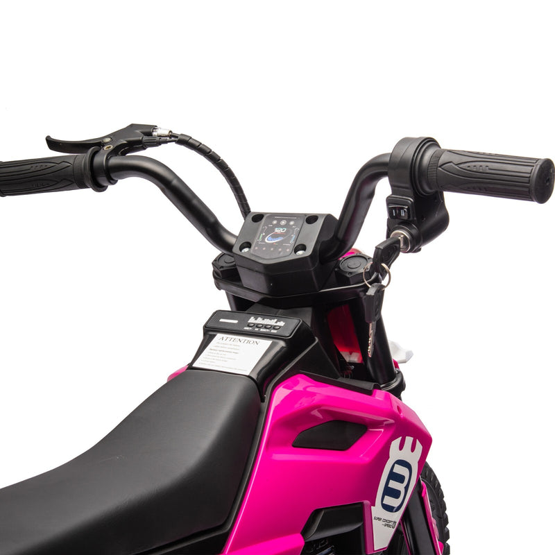 Kids Electric Motocross Ride-On Bike 24V 200W Hub Motor with Adjustable Speed Pink Magic Cars 10