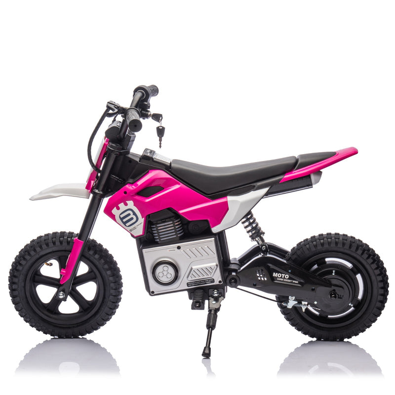 Kids Electric Motocross Ride-On Bike 24V 200W Hub Motor with Adjustable Speed Pink Magic Cars 12