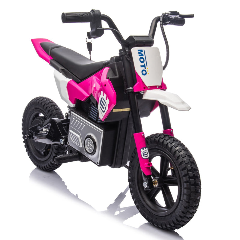Kids Electric Motocross Ride-On Bike 24V 200W Hub Motor with Adjustable Speed Pink Magic Cars 2