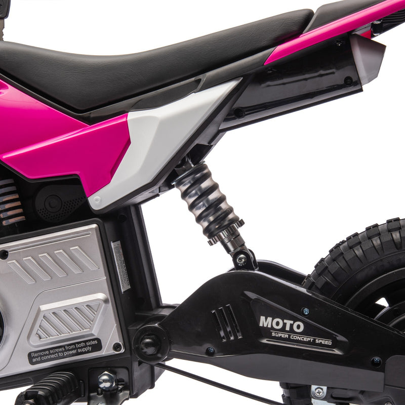 Kids Electric Motocross Ride-On Bike 24V 200W Hub Motor with Adjustable Speed Pink Magic Cars 4