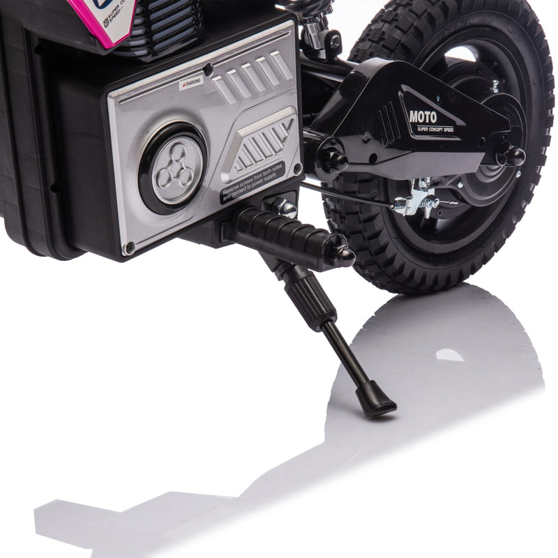 Kids Electric Motocross Ride-On Bike 24V 200W Hub Motor with Adjustable Speed Pink Magic Cars 8