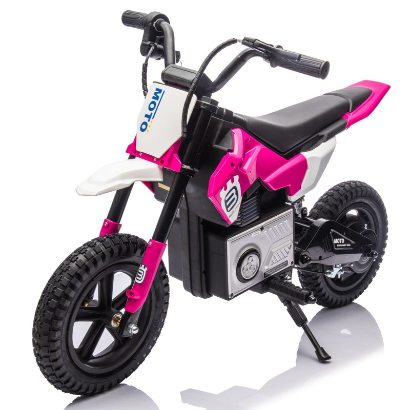 Kids Electric Motocross Ride-On Bike 24V 200W Hub Motor with Adjustable Speed Pink Magic Cars Variant 0