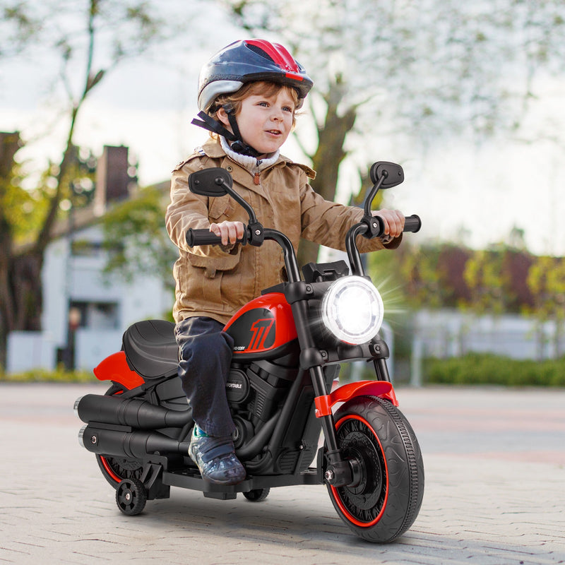Kids Electric Ride-On Motorcycle with Removable Training Wheels and LED Headlight Magic Cars 0