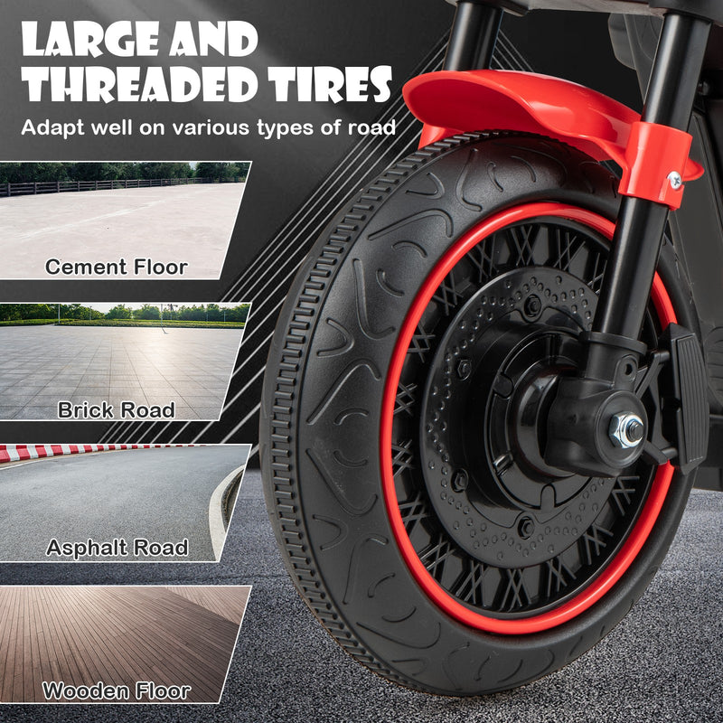 Kids Electric Ride-On Motorcycle with Removable Training Wheels and LED Headlight Magic Cars 4
