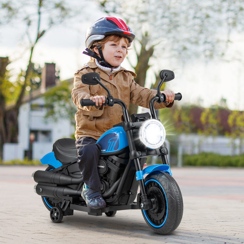 Kids Electric Ride-On Motorcycle with Removable Training Wheels and LED Headlight Magic Cars 0