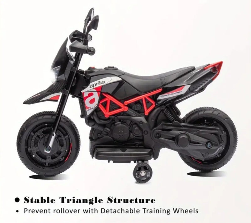 Electric Kids Ride-On Motorcycle with Training Wheels, Lights, Sounds, and Music Magic Cars 3