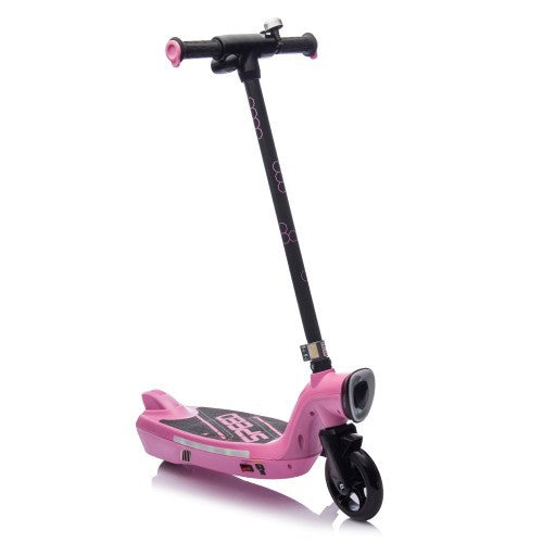 Kids Ride-On Electric Scooter with Kickstand, Bell, and Colorful LED Lights Magic Cars 12