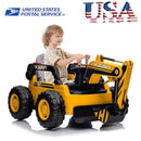 12V Kids Electric Ride-On Excavator Toy with 4WD and 10AH Battery for Outdoor Play Magic Cars 1