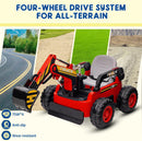 12V Kids Ride-On Excavator 4WD Battery-Powered Sand Digger with Remote Control Magic Cars 11