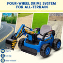 12V Kids Ride-On Excavator 4WD Battery-Powered Sand Digger with Remote Control Magic Cars 18