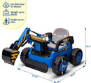 12V Kids Ride-On Excavator 4WD Battery-Powered Sand Digger with Remote Control Magic Cars 21