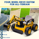 12V Kids Ride-On Excavator 4WD Battery-Powered Sand Digger with Remote Control Magic Cars 4