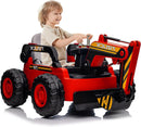 12V Kids Ride-On Excavator 4WD Battery-Powered Sand Digger with Remote Control Magic Cars 8