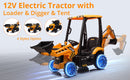 12V Battery-Powered Kids Electric Ride-On Excavator and Bulldozer Toy Car Magic Cars 6
